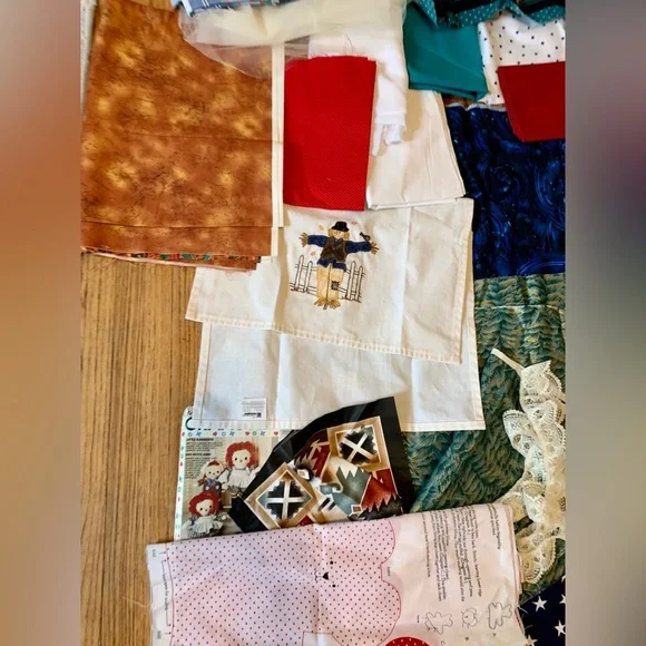 VTG LOT 13 Lb Fabric Quilting Crafts Country Patriotic Apron Concard Kessler - Picture 8 of 15